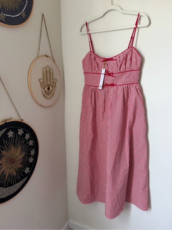 House of Harlow 1960 Dresses & Skirts - Red Gingham Spaghetti Strap cotton Midi Dress